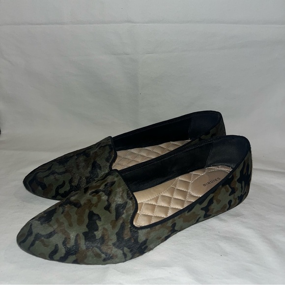 Birdies Blackbird Camo Loafers | Luxe Calf Hair Slip On | Cool Girl Casual - Picture 2 of 9
